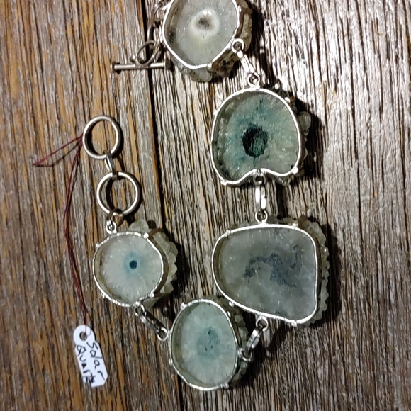 New Sterling Silver9 Green Solar Quartz Bracelet - Picture 6 of 6